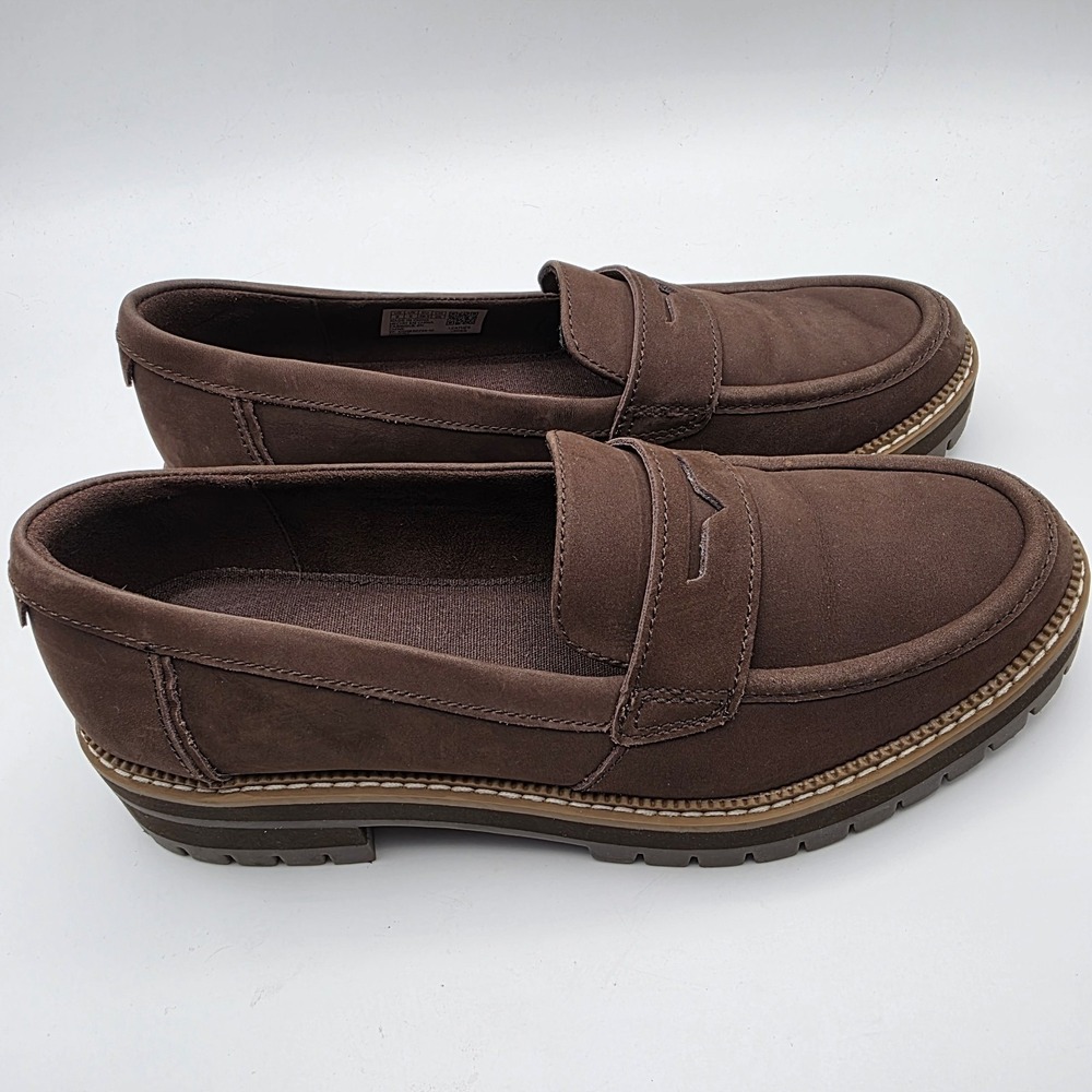 TOMS Cara Platform Chunky Lugged CloudSole Insoles Brown Leather Loafers SZ 8 - Picture 7 of 10